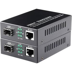 2-Pack Open SFP Slot 1.25G/s Gigabit Fiber Ethernet Media Converter